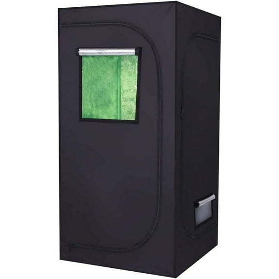 32" x 32" x 63" Grow Tent, High Reflective Mylar Hydroponic Plant Growing Room with Removable Floor Tray & Observation Window for Indoor Plant Flower Herb