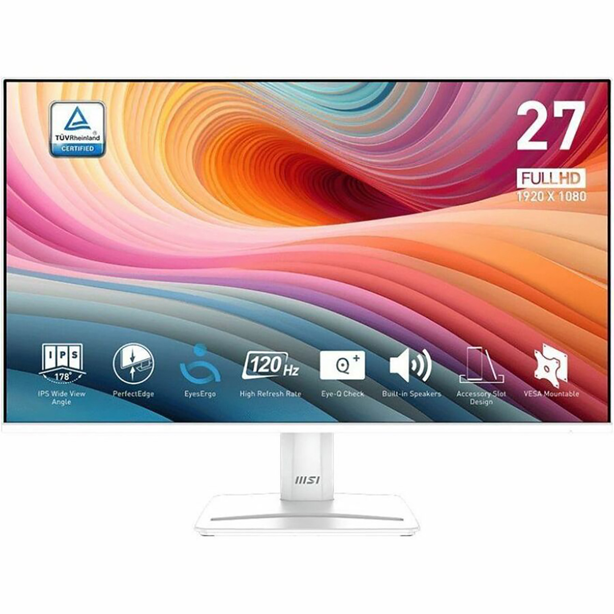 MSI Pro PRO MP275W E2 27" Class Full HD LCD Monitor - 16:9 - Matte White - 27" Viewable - In-plane Switching (IPS) Technology - 1920 x 1080 - 16.7 Million Colors - Adaptive Sync - 300 Nit - 1 ms - ...