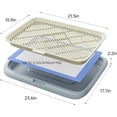 thumbnail image 2 of Large 23.6"x17.7" Dog Potty Tray, Indoor Pet Pee Pad Holder with Mesh Floor,Bathroom Dog Litter Box, Pet Toilet (Gray), 2 of 8