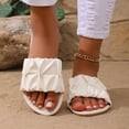thumbnail image 4 of KIJBLAE Women's Color Block Flat Slide Sandals, Open Toe Non Slip Casual Slippers Summer Beach Vacation Outdoor Daily Wear Beige 38, 4 of 9