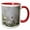 Red/White, variant on 3drose, Washington. Adult Female Annas Hummingbird at Cup Nest with Chicks., 11oz Two-tone Yellow Mug