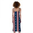 thumbnail image 2 of Usa Independence Day Pattern Print Slim Fit Midi Cami Dress, American Flag Fashion Summer Maxi Sexy Casual Dress For Women. Gifts For Us Independence Day, 4Th Of July, 2 of 4