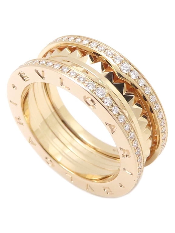 Pre-Owned BVLGARI B.zero1 Rock Ring, 2-band, Diamond, Size #57, 360246, 18K Pink Gold, Women's,...