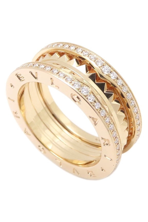 Pre-Owned BVLGARI B.zero1 Rock Ring, 2-band, Diamond, Size #57, 360246, 18K Pink Gold, Women's,...