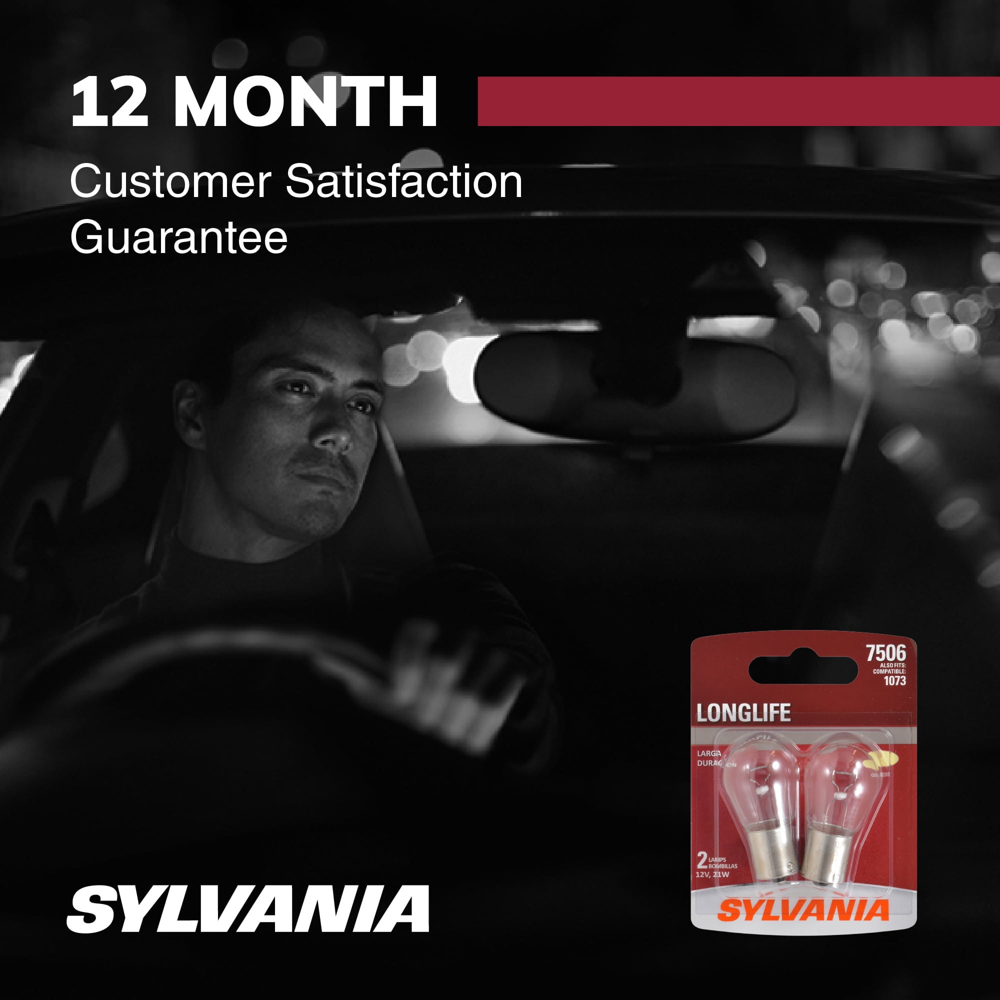 Sylvania 7506 Long Life Mini Bulb, 2 Pack, Compatible with Multiple Cars