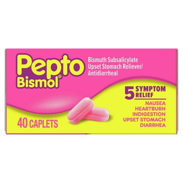Pepto Bismol Caplets, Indigestion and Anti-Diarrhea Stomach Relief, 40 Count