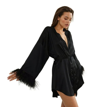 

Relanfenk Winter Fall Pajamas for Women Casual Long Sleeve V Neck Homewear Sleepwear