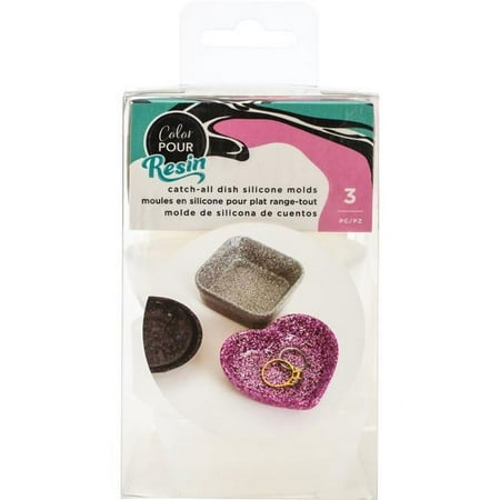 UPC: 0718813567268 | American Crafts Color Pour Resin Mold 3/Pkg-Catch All Dish – Square Circle & Heart