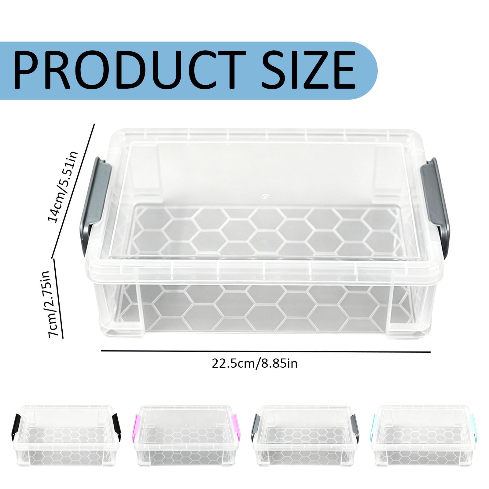 KUMHONW 1 Pack Pencil Boxes,New Extra Large Pencil Case,Plastic Crayon Pen Box,Clear Marker Organizer Craft Storage,Plastic Containers with Lids,Stackable Art Storage Box for Supplies,Black