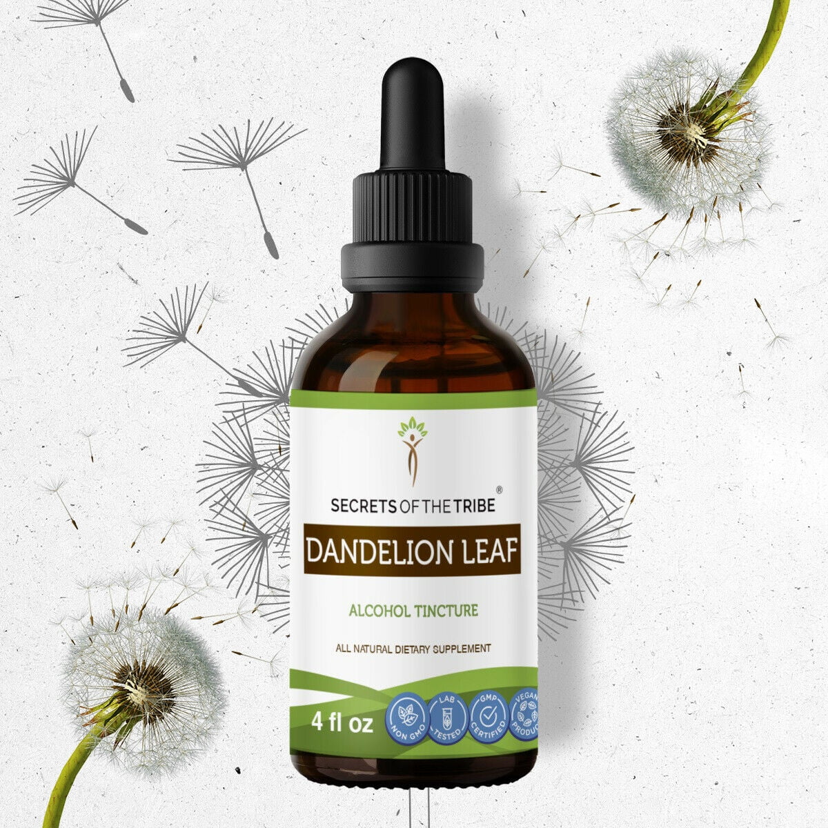 Dandelion Leaf Tincture Alcohol Extract, Organic Taraxacum Officinale