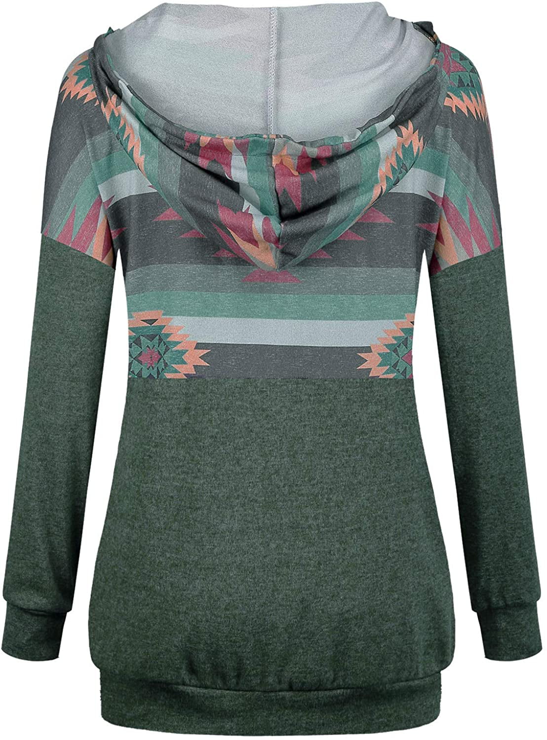 Blevonh Women 1/4 Zipper Hoodies Color Block Print Pocket Pullover Sweatshirt 