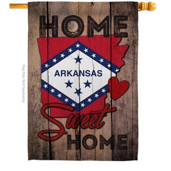 Ornament Collection H191132-BO 28 x 40 in. State Arkansas Home Sweet American State Vertical House Flag with Double-Sided Decorative Banner Garden Yard Gift