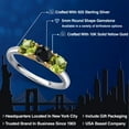 thumbnail image 2 of Gem Stone King 925 Silver and 10K Yellow Gold Black Sapphire and Green Peridot Engagement Ring for Women | 1.79 Cttw | Round 5MM | Gemstone September Birthstone | Size 8, 2 of 6