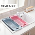 thumbnail image 5 of Ludlz Household Retractable Kitchen Sink Fruit Storage Rack Vegetable Drain Basket, 5 of 7