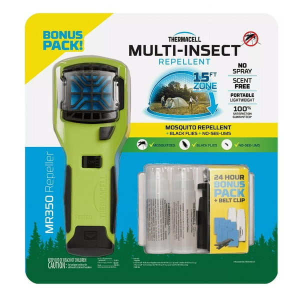 Thermacell MR350 Portable Mosquito Repellent 24-Hours of Refills & Clip (Green)