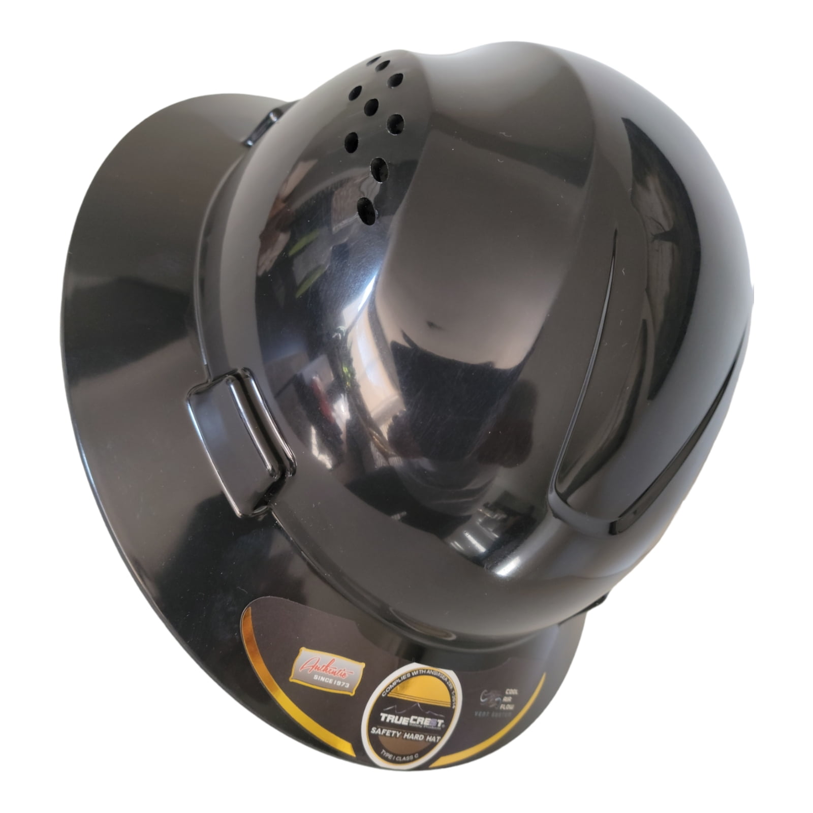 HDPE BLACK Full Brim Hard Hat with Fas-trac Suspension