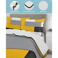thumbnail image 3 of Quilts Twin Size, Yellow Grey Geometric Soft Comforter Bedding Set for Bed, Modern Black White Abstract Art Lightweight Quilted Bedspread with Pillow Cover(2 Pieces) for All Season, 68x86 Inch, 3 of 6