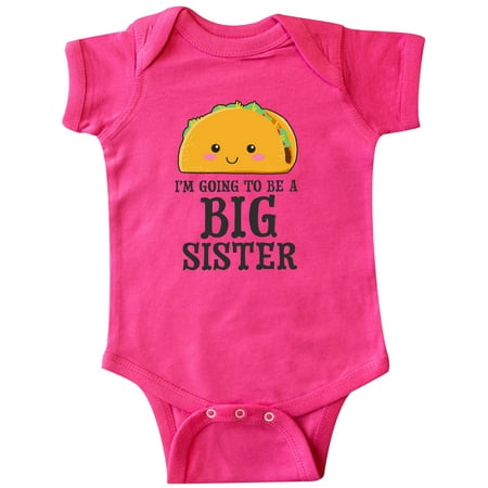 

Inktastic I m Going to Be a Big Sister with Taco Illustration Gift Baby Girl Bodysuit
