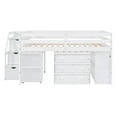 thumbnail image 3 of Loft Bed, Solid Wood Low Loft Bed with Retractable Writing Desk and 3 Drawers, Modern Storage Loft Bed with Storage Stairs and Shelves for Boys Girls Teens, Space Saving, 3 of 9