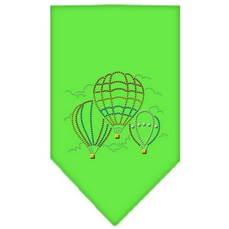 Bandana Lime Green - Hot Air Balloons Rhinestone Bandana Lime Green Large