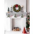 thumbnail image 5 of Grey Snowman Christmas Mantel Scarf Fireplace Decorations for Living Room, Xmas Tree Ball Winter Snowflake Branches Fireplace Mantel Scarf Cover Runner for Thanksgiving/Christmas Decor 90"x17", 5 of 6