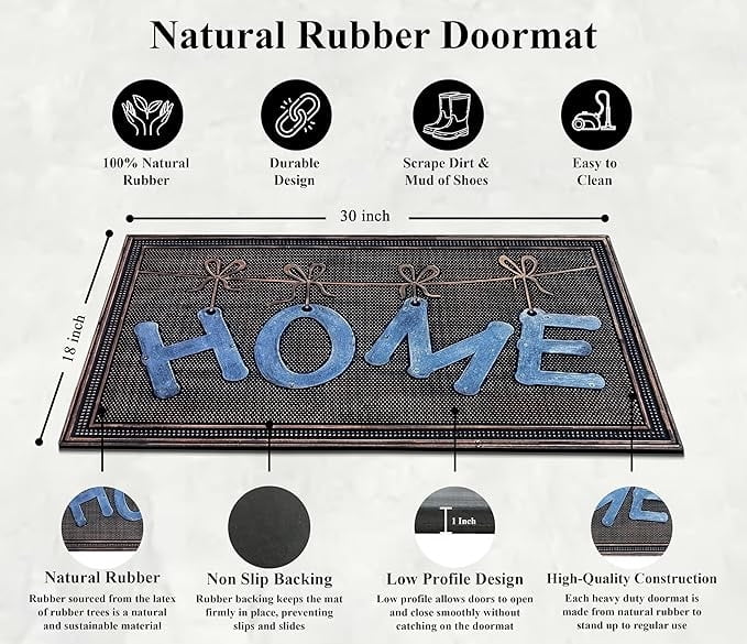 A1HC Rubber Pin Doormat for Outdoor Entrance, Home Designed Copper Floor Mat, Non-Slip Backing Welcome Door Mat, 18x30