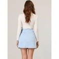 thumbnail image 4 of DARING DIVA Women's Mini Wrap Skirts Tie Waisted Skirt S Light Blue, 4 of 6
