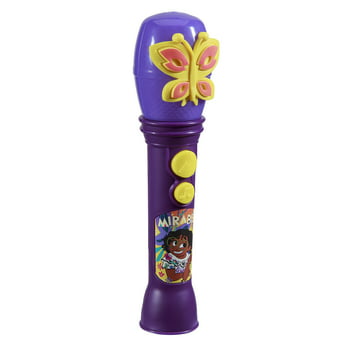 Disney Encanto Sing Along Microphone with Built-In Music and Flashing Lights for Girls Aged 3 Years and Up.