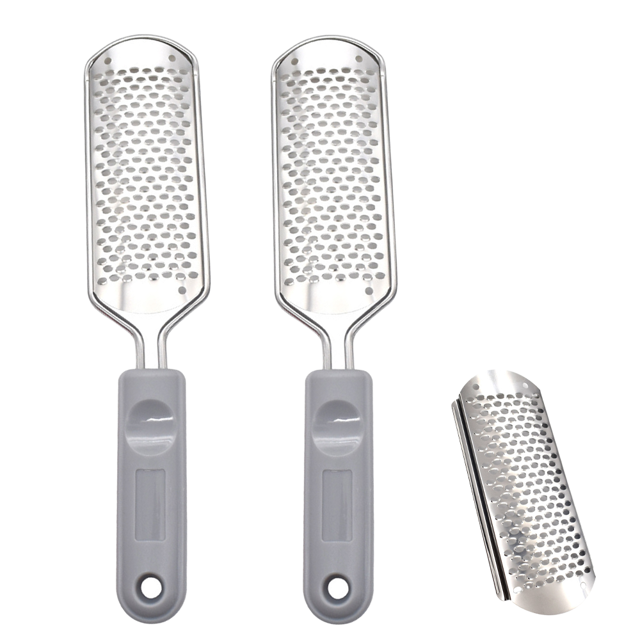 2 Metal Foot Rasps (Foot File) + FREE 1 Replacement Blade for Feet Scrubber Hard Skin Remove Stainless Steel for Wet and Dry Feet