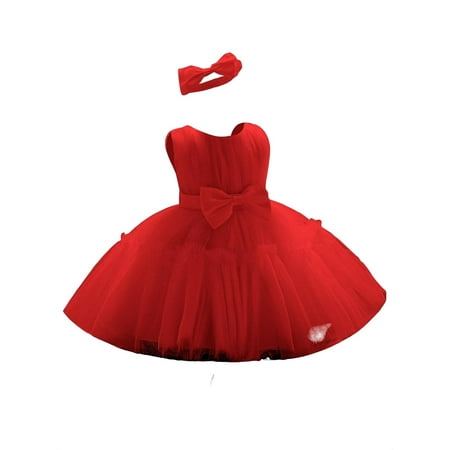 

Party Plain Round Neck Fit and Flare Sleeveless Red Baby Partywear (Baby s)