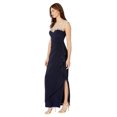 thumbnail image 3 of Alex Evenings Long Sleeveless Side Ruched Dress with Embroidered Sweetheart Illusion Neckline Navy/Nude, 3 of 3