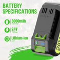 thumbnail image 2 of Bolsa de 2 Mejorado 3.0Ah 24V Reemplazo para Batería Greenworks 24V 29852 BAG709 BAG710 Compatible con Batería Greenworks 24V 29842 para Greenwork Herramientas Eléctricas de 24 Voltios 20352 22232..., 2 of 6