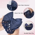 thumbnail image 5 of Dream Lifestyle Hair Snood Net Bun Cover Knit Hairnet Bow Bowknot Decor Barrette Hair Clip for Women Mesh Work Hairnets(5 Colors), 5 of 8