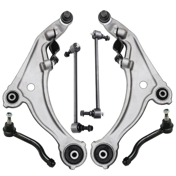 Detroit Axle - 6pc Front End Control Arms Kit for 09-14 Nissan Maxima, 2 Outer Tie Rods 2 Lower Control Arms with Ball Joint 2 Sway Bars 2009 2010 2011 2012 2013 2014 Replacement
