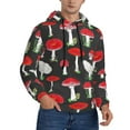 thumbnail image 2 of Uemuo Red Mushrooms Pattern Men's Hoodie - Casual Pullover Hoodie with Kangaroo Pocket, Stylish Hooded Sweatshirt for Everyday Wear-4X-Large, 2 of 7