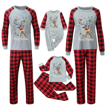 

Christmas Pajamas for Family - Xmas Funny Classic Christmas Theme Pattern Pjs Sets Long Sleeve Sleepwear Outfits