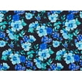 thumbnail image 2 of Zelouf Danielle Stretch Satin Print  , Sewing, DIY, Crafts Fabric by the Yard, 944 Blk/turq, 5 Yard, 2 of 2