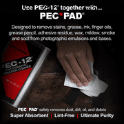 PEC-12 Photographic Emulsion Cleaner - Non-Water Based Stain, Grease, and Ink Remover from Emulsions and Bases for Cleaning Film, Photo Negatives, B&W Slide - with Dropper Tip (2oz)