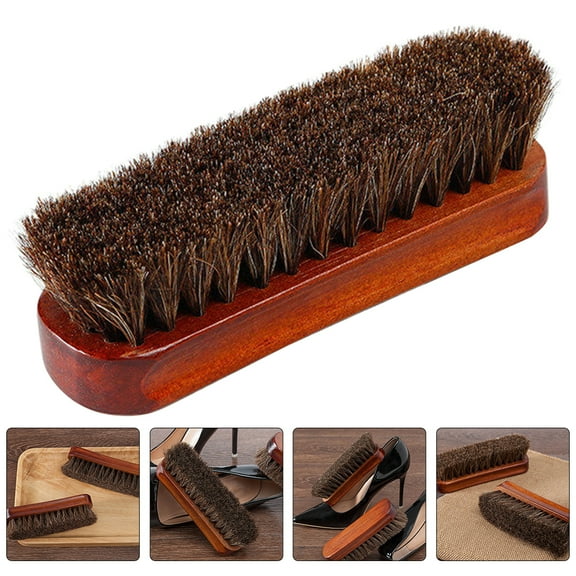 Horse Hair Brush for Leather Cleaning with Wood Handle Multi Color for Home Use 6.5 Inches
