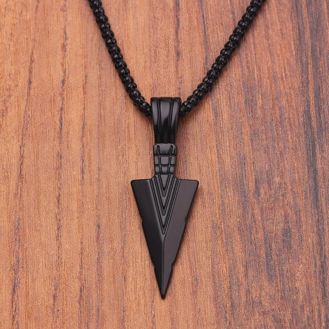 Collar Largo Con Colgante De Flecha Negra Para Hombre , Diseño De Moda , Cadena , Joyería , Hip Hop , Punk Rock , Halloween , Regalo De Navidad