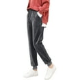 thumbnail image 1 of Pantalones de jogging Gibobby afelpados para mujer de terciopelo invierno gris L, 1 of 5