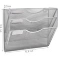 thumbnail image 4 of MesaSe 3 Tier Wall-mounted file rack metal five-layer A4 data rack bill rack, Wall Hanging Mail Organizer, Metal Magazine Rack, Iron multi-layer black and silver, 4 of 5