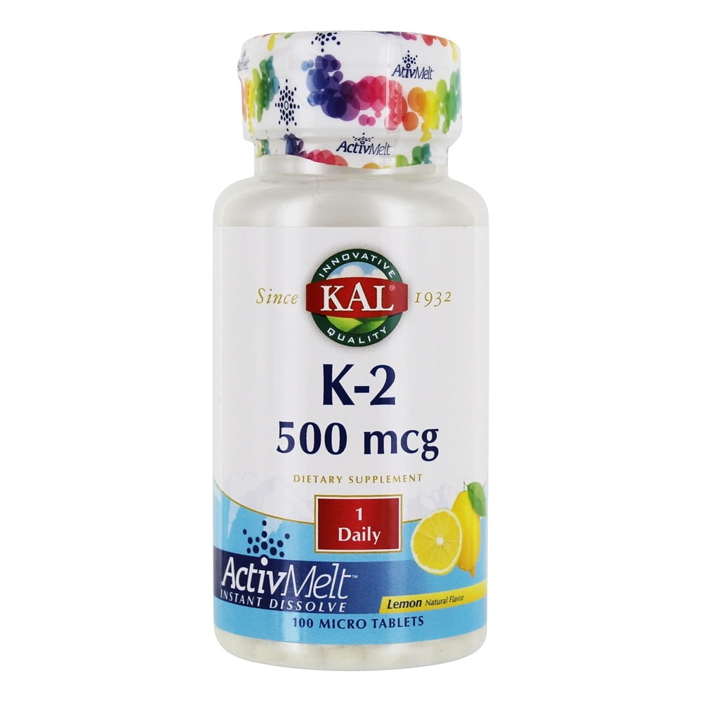 KAL Vitamin K2 500 mcg ActivMelt Natural Lemon Flavor Healthy Bone