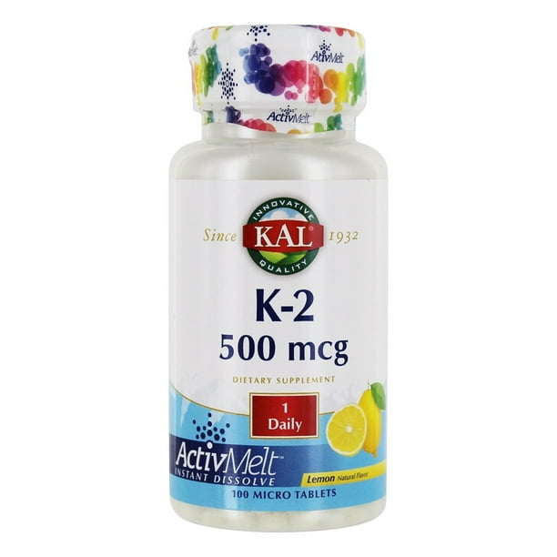 KAL Vitamin K2 500 mcg ActivMelt Natural Lemon Flavor Healthy Bone