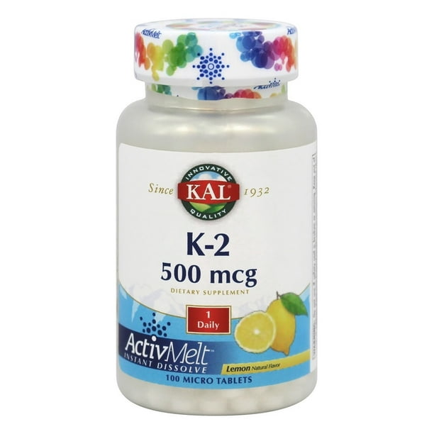 KAL Vitamin K2 500 mcg ActivMelt Natural Lemon Flavor Healthy Bone
