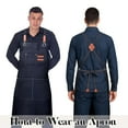 thumbnail image 4 of Chef Apron for Men Women with Pockets,Cross Back Cotton Canvas Plus Size Apron for Cooking BBQ Baking Gardening(Black), 4 of 6