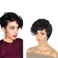thumbnail image 3 of Short Curly Synthetic Headband Wig for Women Black Hair with Slanted Part Design, 3 of 7
