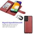 thumbnail image 4 of Galaxy A52 5G Wallet Case, Takfox PU Leather ID Credit Card Holder Slots Folio Flip Magnetic Detachable Hard Phone Case[Kickstand]& Lanyard for Samsung A52 5G-Wine Red, 4 of 6