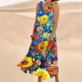 thumbnail image 2 of Midsumdr Sundresses for Women 2025 Summer Casual Flowy Loose Plus Size Dresses with Pockets Fashion Boho Floral Printed Sleeveless Round Neck Maxi Dresses, 2 of 5