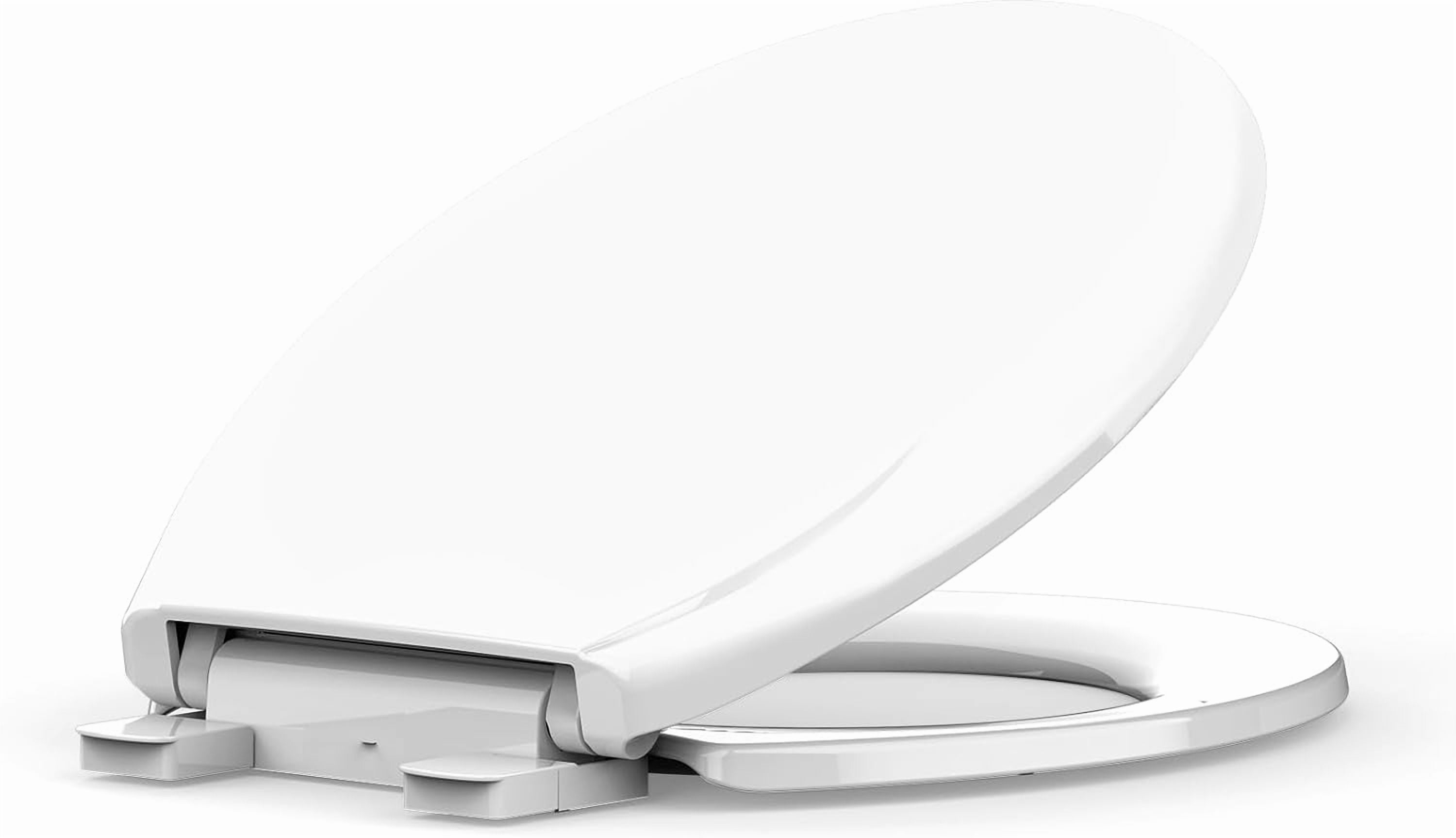 M optimized Toilet Seat, Plastic Toilet Seat With Soft Close, Never Loosen, Easy Clean, 17inch / 19inch Round Toilet Seat, Elongated Toilet Seat